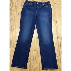 NYDJ Jeans Marilyn Straight Dark Wash Womens Size 16 Lift Tuck
